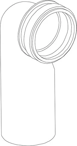Discharge elbow Ø 90/90 mm