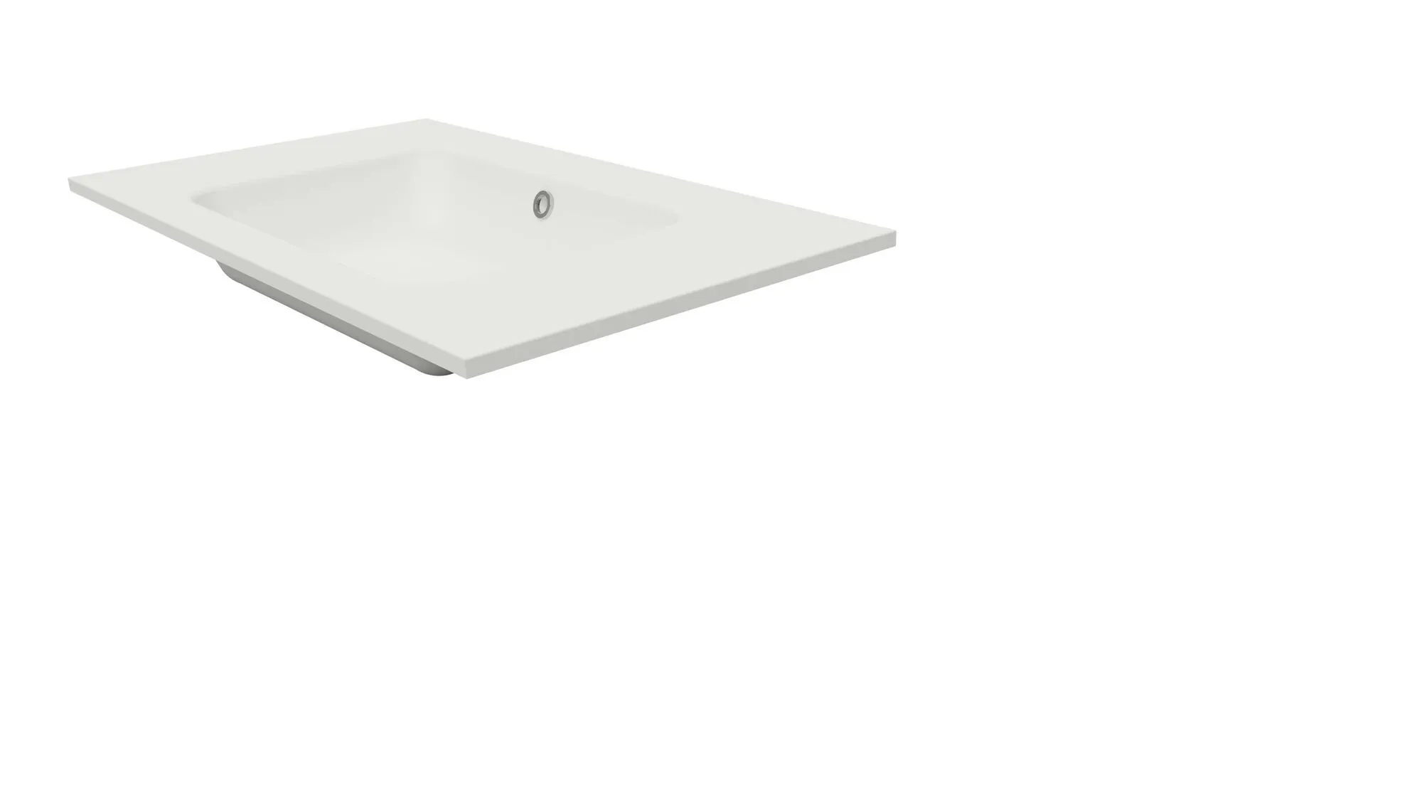 Lusso wastafel 80 cm wit, zonder kraangat