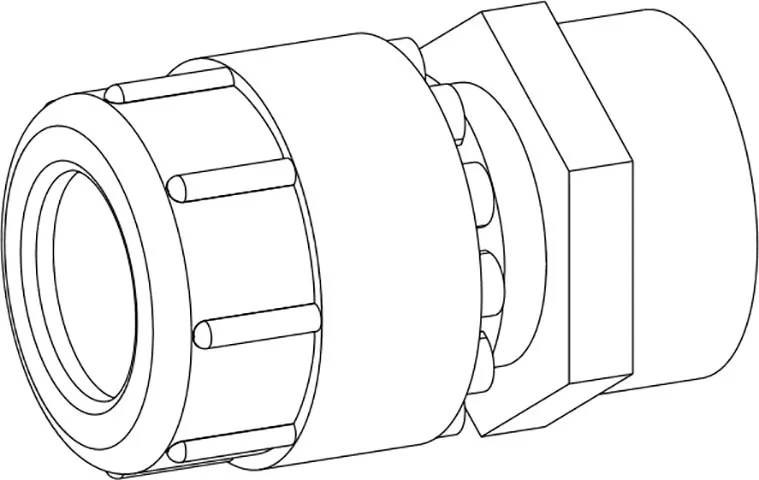 Overgangskoppeling binnendraad 40 mm x G 1 1/4, zwart