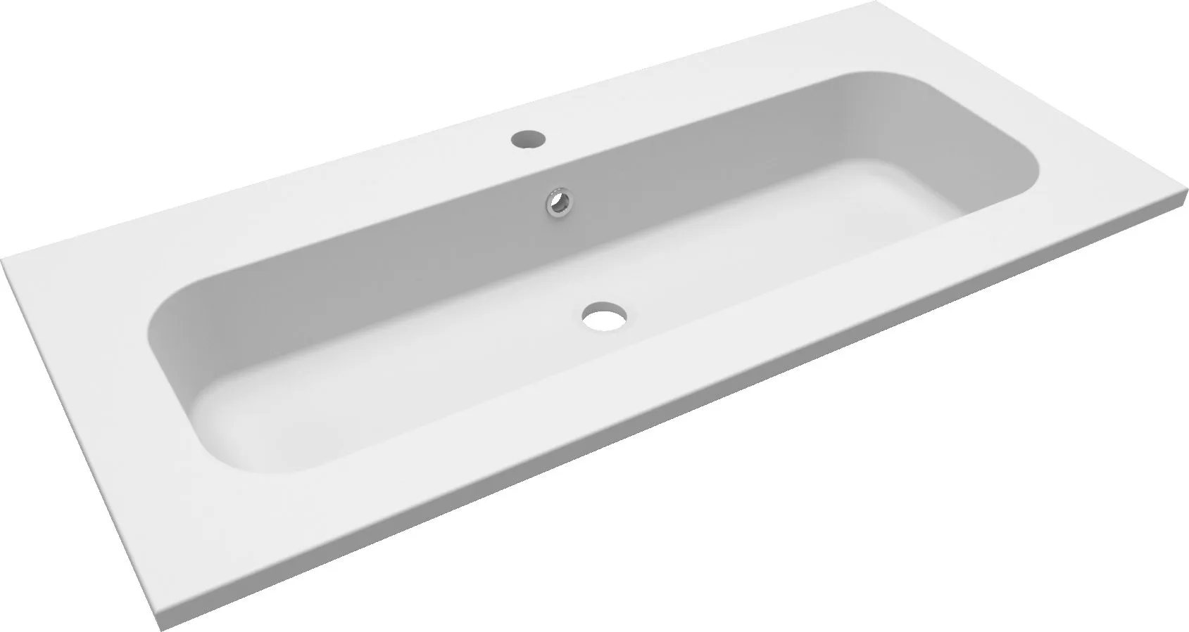 Lusso wastafel 80 cm mat wit, 1 kraangat