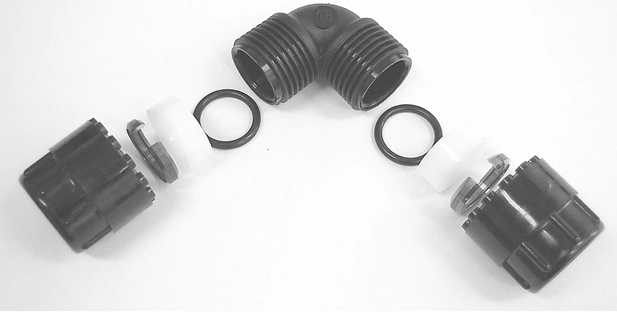 Simplast knie 16 mm, zwart