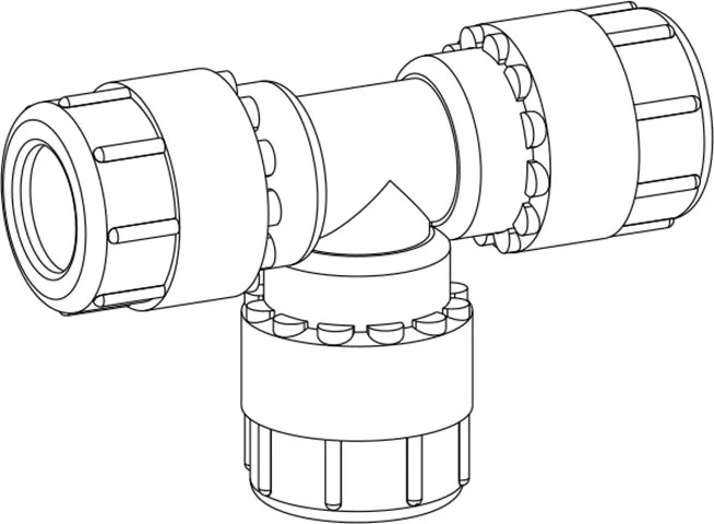 Simplast T-stuk 50 mm, zwart