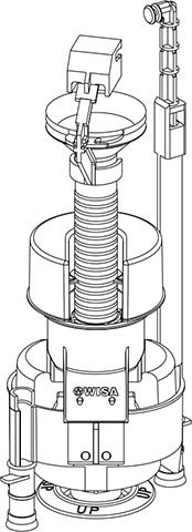 Uitstroommechanisme inclusief bodemkleprubber WISA inbouwreservoirs Dualflush en Quadro