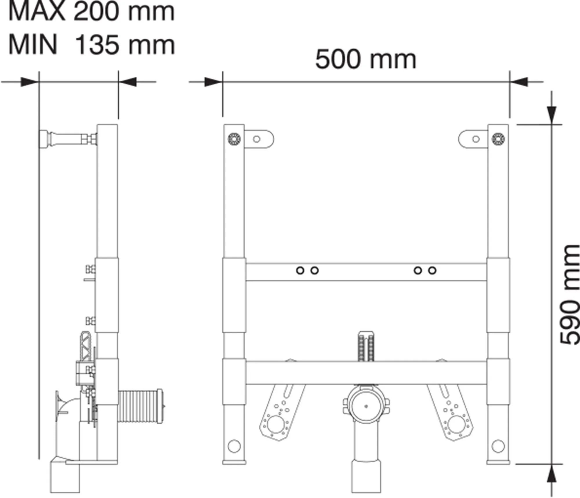 Bidet frame 59 cm
